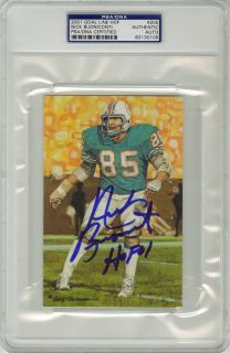 Nick Buoniconti Signed Goal Line Art Card HOF 01 Dolphins PSA DNA 