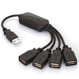  Mini USB 2.0 4 Port Hub Splitter Cable Adapter for Laptop PC Notebook