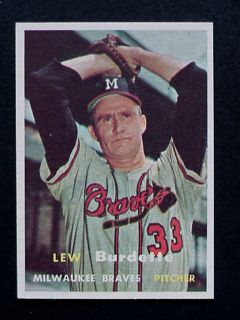 1957 Topps 208 Lew Burdette Milwaukee Braves NICE CRISP NM MT