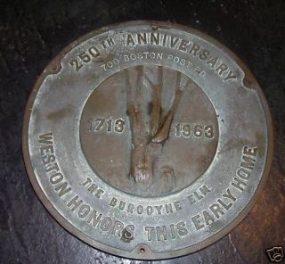 Unique Custom Bronze Historical Marker Burgoyne Elm