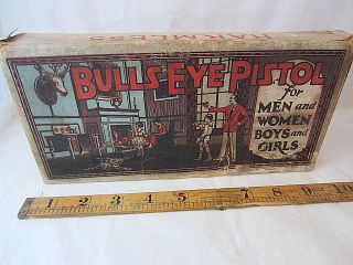 Early Bulls Eye Air Pistol Indoor Toy Gun Box C1920s