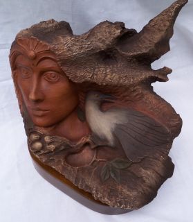 Featherview by Rick Cain, c 1985 Limited Edition Sculpture #505 of 