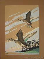   of Original Paintings Signed Bunnell Listed of Ducks in Flight