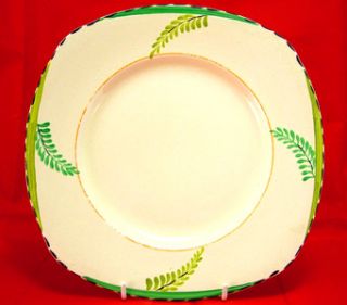   1932 ART DECO HAND PAINTED BURLEIGH WARE FERN 9 PLATE   GORGEOUS