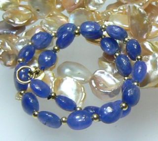 GENUINE FACETED NATURAL SAPPHIRE AND 14K GOLD BRACELET