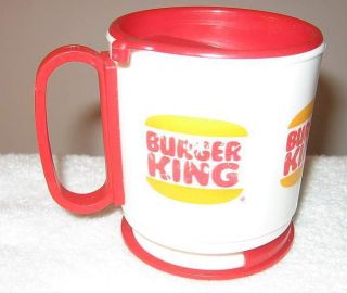 Vint Burger King Travel Dashboard Mount Plastic Coffee Mug Cup Whirey 