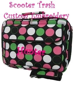 Personalized 17 Computer Laptop Case Bag Lime Pink Polka Dots New 