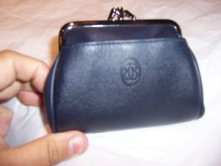 buxton navy triple frame leather coin purse