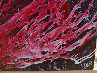 red black white abstract painting original van buskirk