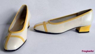 California Magdesians Womens Low Heels Shoes 6 w Bone Yellow Leather 