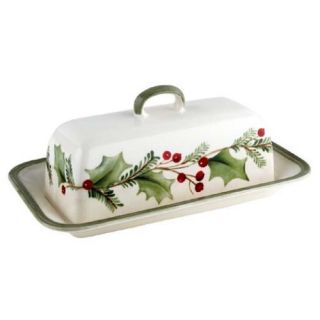 Lenox Holiday Gatherings Covered Butter Dish New