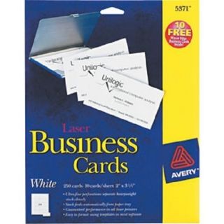 Avery 5371 Business Cards Laser Business Cards 2 x 3 1 2 White 250 