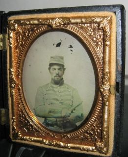   Ambrotype Soldier from Lowell MA Company C 6th Mass Vol Militia