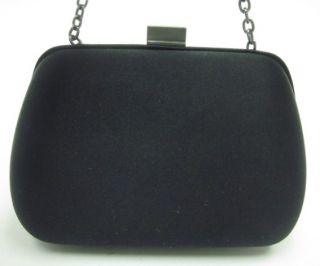 are bidding on a calvin klein black satin chain strap evening handbag 