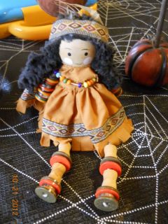   Button Doll Indian Doll for Thanksgiving Cute Little Vintage Doll