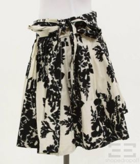 By Malene Birger Ivory Navy Print Wrap Skirt