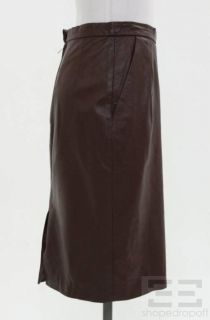 By Malene Birger Burgundy Leather Pencil Skirt Size 36