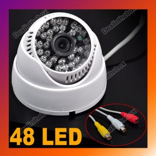 48 LED Color IR Audio CCTV Surveillance Dome Camera White