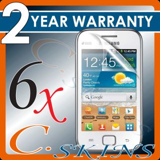 6x C. Skins Clear Screen Protector for Samsung Galaxy Ace Duos S5802 