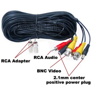   Premade Power Cable BNC RCA CCTV DVR Security Camera Wire M1Z
