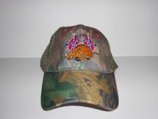 Camo Razorback w Confederate Flags Summer Hat Cap