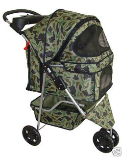 All Terrain Camouflage Pet Dog Cat Stroller w Raincover