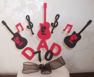 Acoustic Guitar Birthday Name Age Cake Topper
