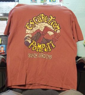Made in USA Escape from Pompeii Busch Gardens Red T Shirt Adult XL 