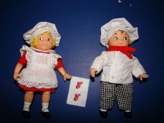 Campbell Soup Kids Twins Set of 2 Dolls Christmas Mr Mrs Santa Claus 