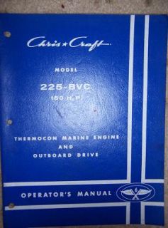 1970 Chris Craft 225 BVC Thermocon Engine Manual Boat U