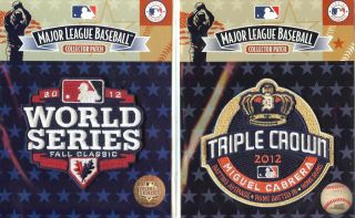 2012 World Series Miguel Cabrera Triple Crown Patch Combo 100 Official 
