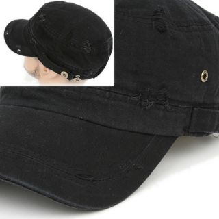 Cadet Box Cap Hat Military Army Vintage Look But Black