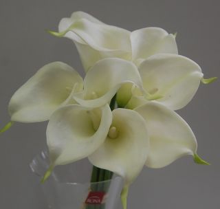   Touch Flowers White Bouquets Calla Lily Wedding Bouquet 9 Head