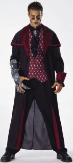 Cain The Vampire Tyrant Gothic Costume includes long coat with skull 