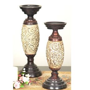 New Resin Candle Holder 14 12H Set of 2 71877