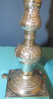 Pair of Silver Plated Paw Foot Candlesticks Silverplate Footed