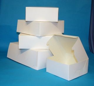  10 Small White Cake Gift Boxes 6x6x2 5"