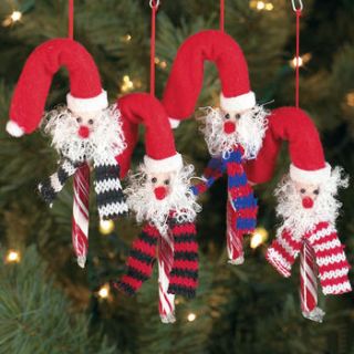 12 SANTA CANDY CANE COVERS Christmas Ornament Decorations CUTE