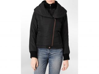 Calvin Klein Womens Lightweight Shawl Collar Puffer Jacket