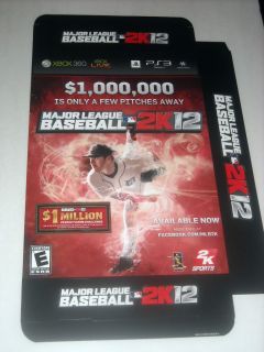 Major League Baseball 2K12 MLB Promo Game Display Big Box Xbox 360 