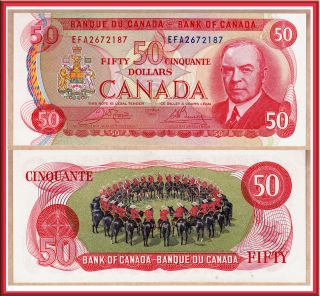 Bank of Canada 1975 $50 RCMP Horse Musical Ride Note in AU UNC Split 