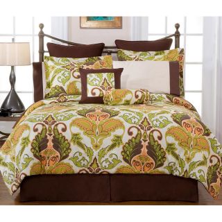   12 piece Cal King size Bed in a Hannah 12pc Bedding Ensemble Call King