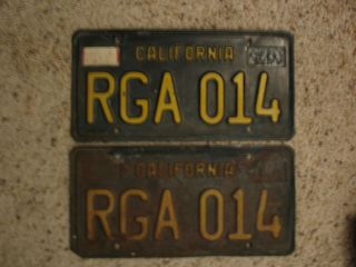 1963 Set Pair California License Plates CA