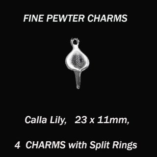 Calla Lily Charms Lot of 4 Perfect for Earrings