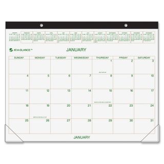 At A Glance Recycled 2 Color Desk Pad Calendar   2013 Edition