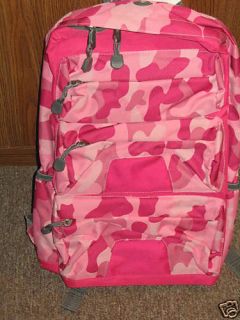 Girls Pink Camo Backpack with Media Player pocket NWT