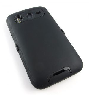 Black Impact Hard Case Cover HTC Inspire 4G Desire HD ATT Phone 