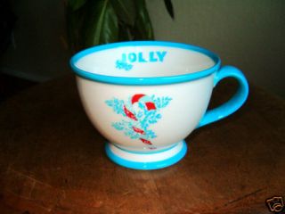 Starbucks 2007 Holiday Teal Jolly Candy Cane Mug Cup S