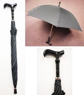 Umbrella Cane Walking Stick Rain Shade Derby Handle