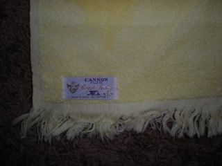 Vintage Cannon Bath & Hand Towel Set/Not Used/Yellow On Yellow Pattern 